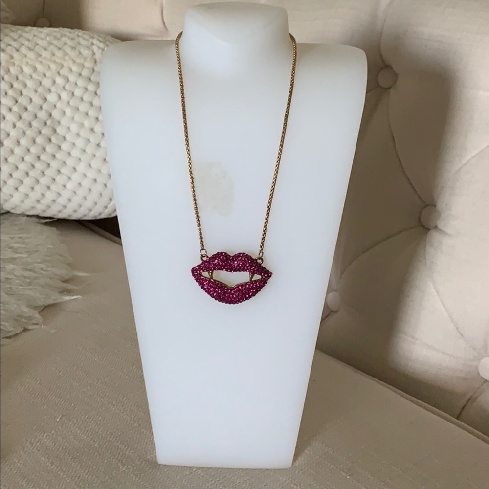 Betsey Johnson Dark Shadows Vampire Lip Necklece